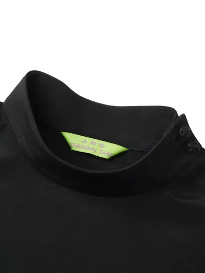 高领纽扣细节罩衫