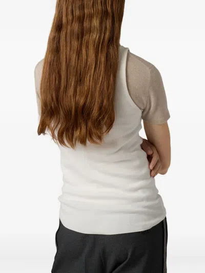 Miu Miu Cotton Knit Tank Top In White