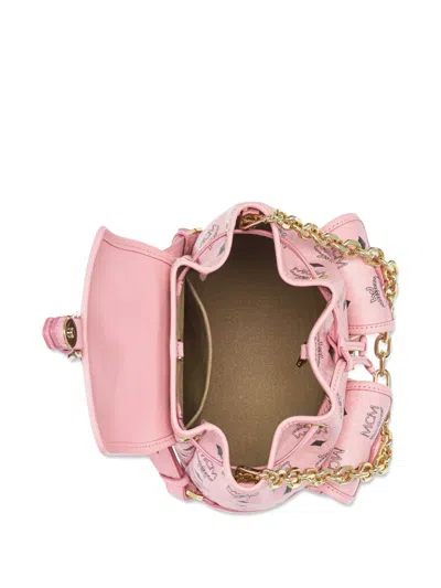 Mcm Mini Aren Drawstring Backpack In Pink
