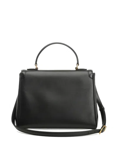 Valentino 9 To 5 Flap Leather Top-handle Bag In Black