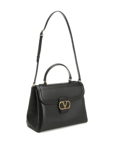 Valentino 9 To 5 Flap Leather Top-handle Bag In Black