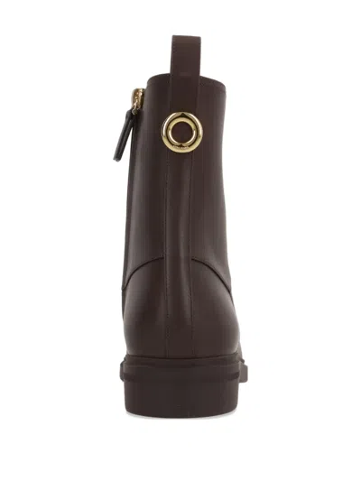 Loro Piana Kilda Paneled Leather Ankle Boots In Brown