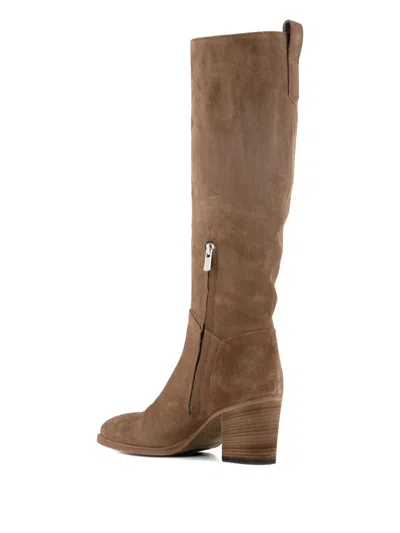 Officine Creative Suede Block-heel Boots In Brown