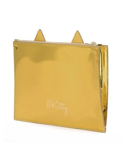 Shop Charlotte Olympia Kitty Clutch - Metallic