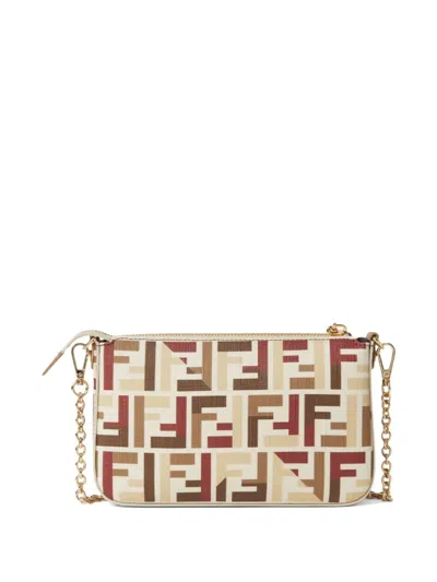 Fendi Pouch With Chain In Multicolor Ff Fabric In Multi