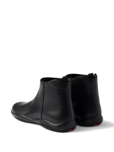 Prada Mens Black Toblach High Top Leather Ankle Boots Eur 43 / 9 Uk In Black
