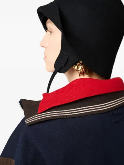 Miu Miu Oversized Two-tone Knit Sweater In Brown