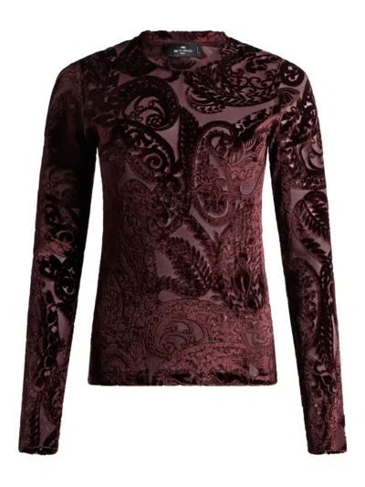 Etro Velvet Tops. In Red