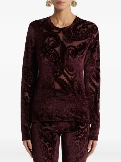 Etro Velvet Tops. In Red