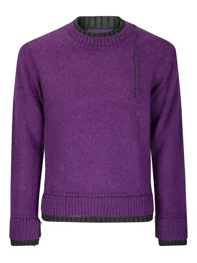 Sacai Wool Knit Pullover In Purple