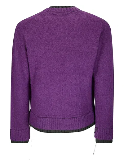 Sacai Wool Knit Pullover In Purple