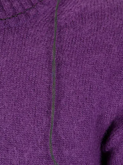 Sacai Wool Knit Pullover In Purple