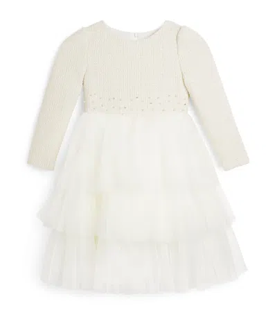 Bimbalò Long-sleeve Ruffle Dress In White
