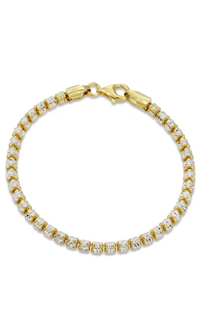 Savvy Cie Jewels Sterling Silver .925 Two Tone Diamond Cut 3mm In Gold