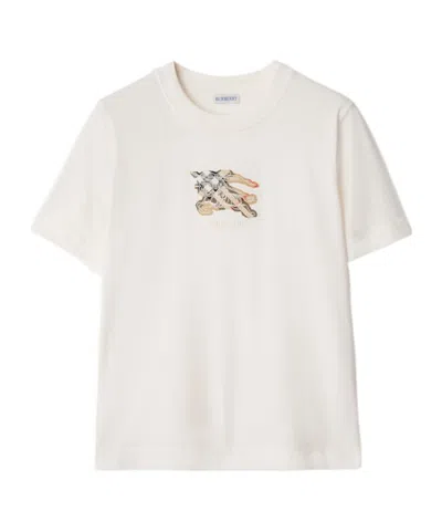 Burberry White T-shirt With Ekd In White