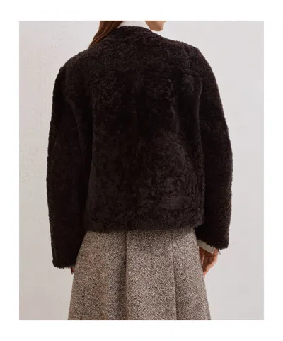 Brunello Cucinelli Reversible Double-breasted Fur Jacket With Button Detailing In Brown