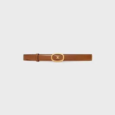 Celine Medium 25mm Reversible  Alix Belt  In Taurillon In Brown