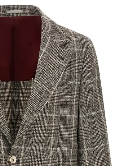 Brunello Cucinelli Men Wool Deconstructed Jacket In Brown
