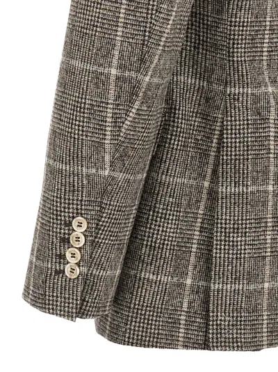 Brunello Cucinelli Men Wool Deconstructed Jacket In Brown