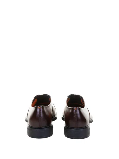 Santoni Leather Easy Oxford Shoes In Brown
