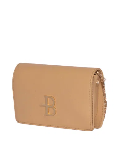 Ballantyne Compact Calf Leather Flap Bag With Chain Strap In Neutral