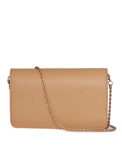 Ballantyne Compact Calf Leather Flap Bag With Chain Strap In Neutral