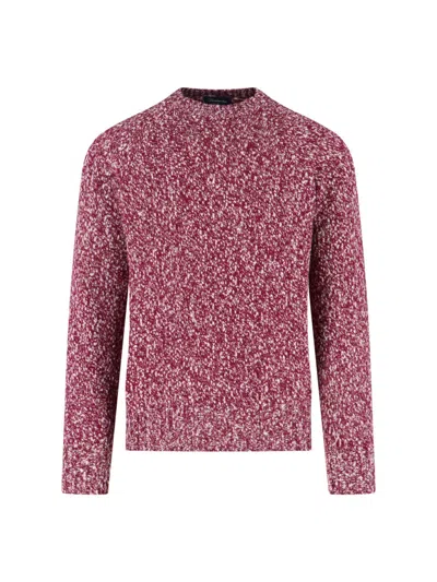Drumohr Grape-coloured Pattern Wool Sweater In Red