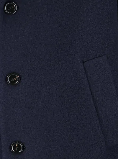 Lardini Classic Tailored Coat With Three-button Closure In Blue