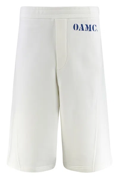 Oamc Cotton Bermuda Shorts In White