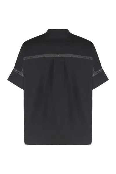 Yves Salomon Poplin Blouse In Black