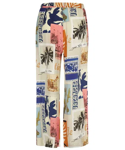 Weekend Max Mara Silk Trousers In Multi
