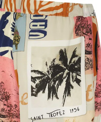 Weekend Max Mara Silk Trousers In Multi