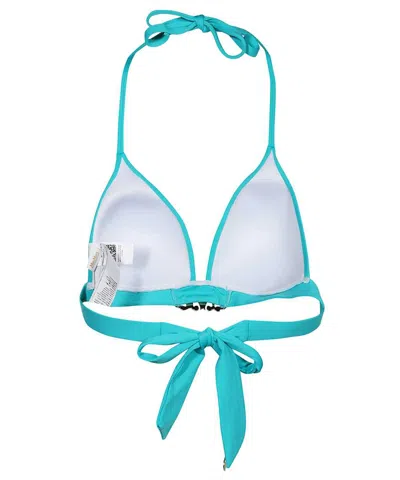 Max Mara Logo-buckle Triangle Bikini Top In Blue