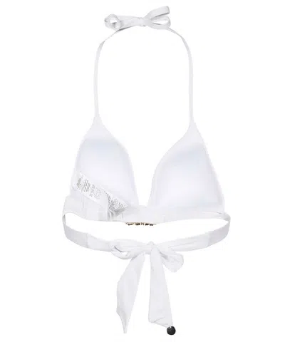 Max Mara Logo-plaque Triangle Bikini Top In White