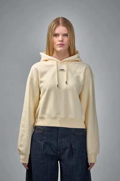 Jacquemus Cotton Hoodie In White
