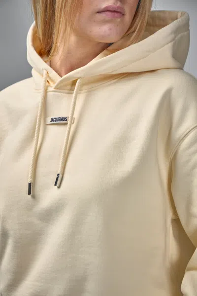 Jacquemus Cotton Hoodie In White