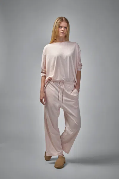 Sofie D'hoore Tahoe Long Sleeve C-neck Pajama In Fine Jersey Knit In Neutral