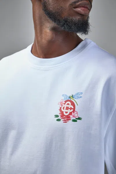 Casablanca Oversized T-shirt With Dragonfly Floral Print In Multi