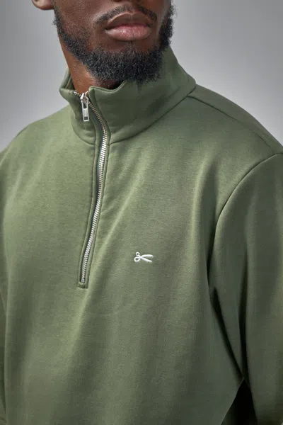 Denham Scissor Half Zip In Green