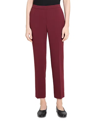 Theory Treeca Pull-on Pant In Admiral Crepe In Burgundy