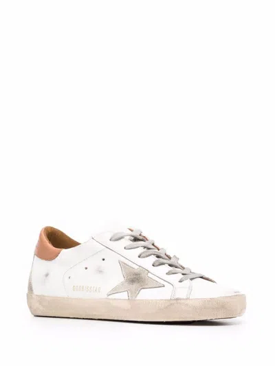 Golden Goose Super Star Leather Sneakers In White