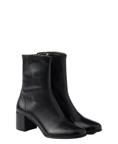 Prada 55mm Leather Zip-fastening Block-heel Boots In Black