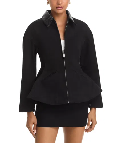 Line & Dot Eton Peplum Jacket In Black