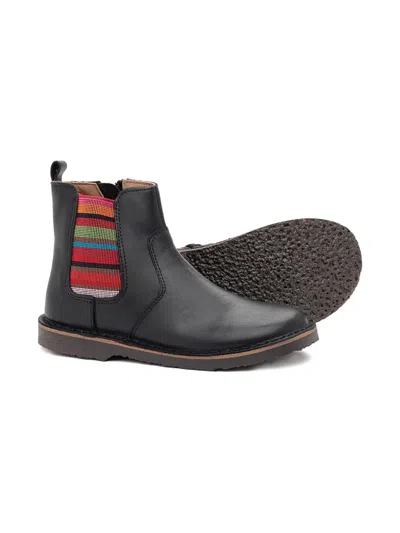 Pèpè Madison Elastic-panel Leather Boots In Black