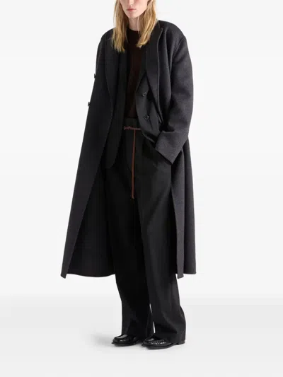 Prada Single-breasted Jacket In Superfine Wool In Black