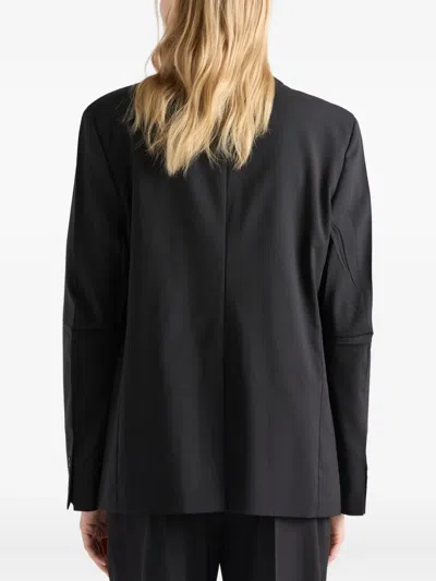 Prada Single-breasted Jacket In Superfine Wool In Black