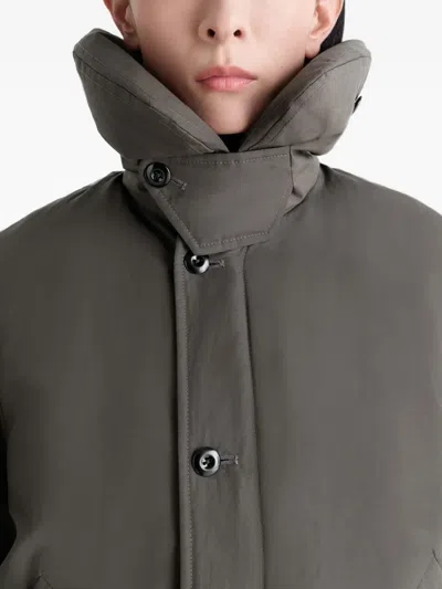 Lemaire Women Brown Water-repellent Puffer Blouson In Green