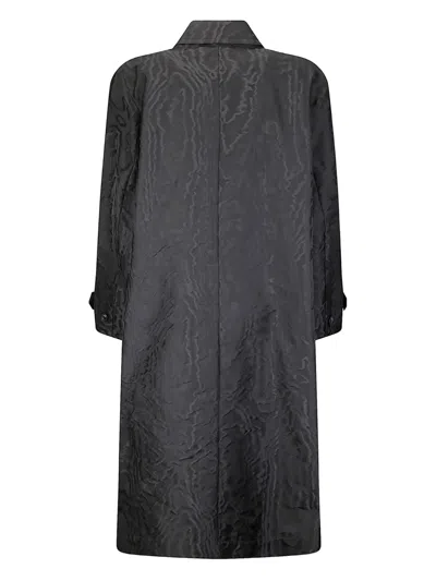 Stefano Mortari Lightweight Black Trench Coat With Embossed Pattern In Gray