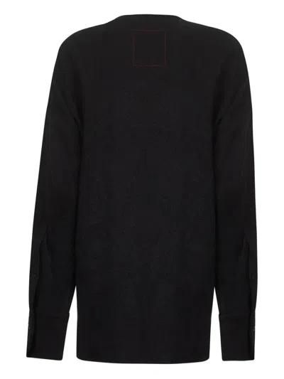 Uma Wang Black Virgin Wool Frontera Canvas Blouse In Black
