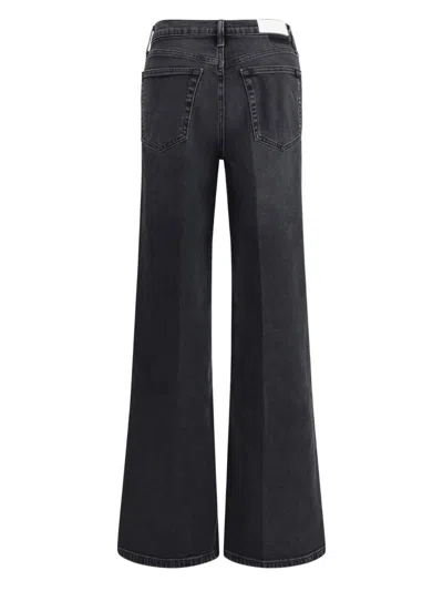 Re/done 70s Ultra High Rise Wide Cotton Jeans In Black